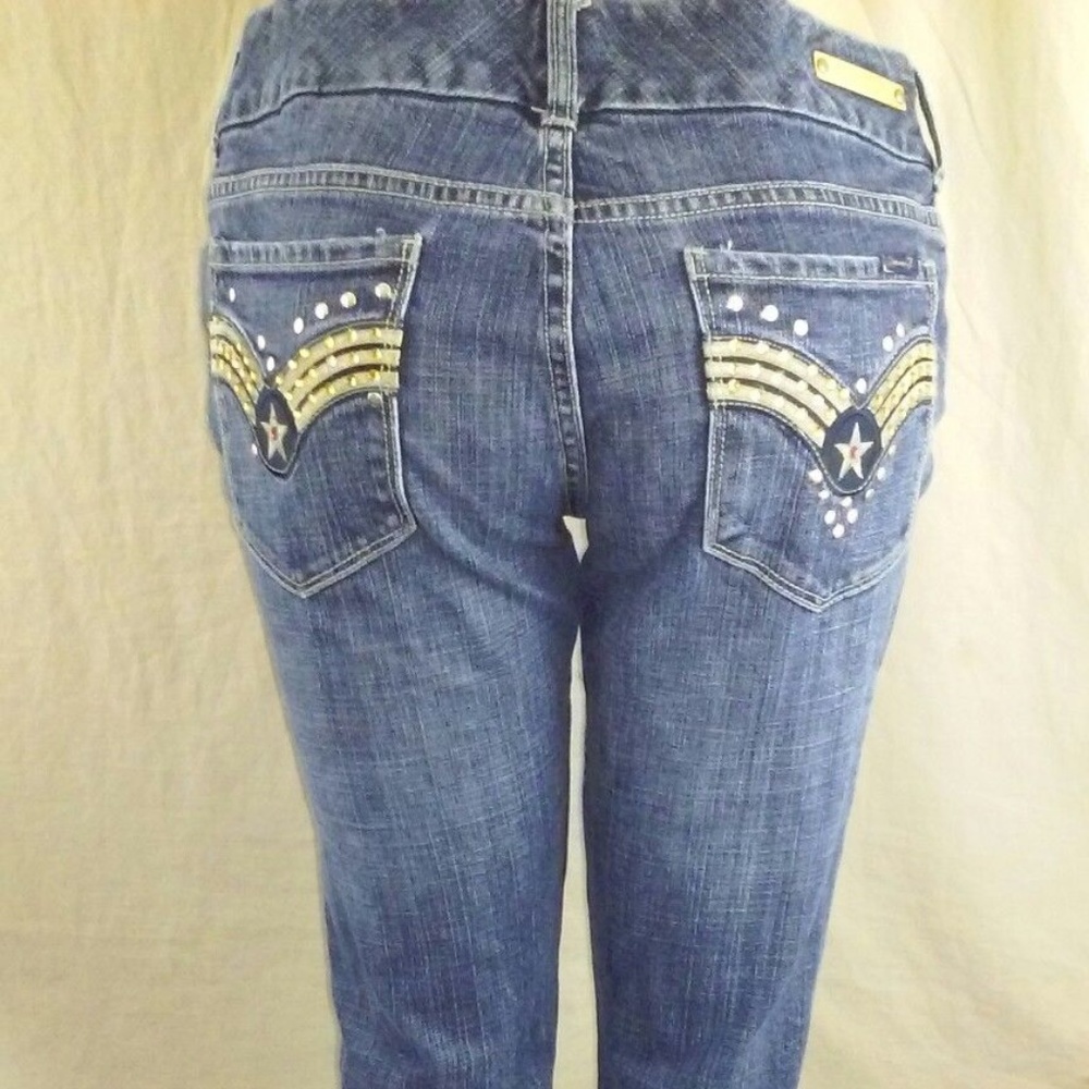 Seven 7 Size 32 Embellished Bling Star Jeans